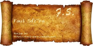 Faul Sára névjegykártya