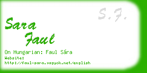 sara faul business card