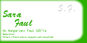 sara faul business card